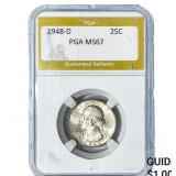 1948-D Washington Silver Quarter PGA MS67