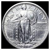 1917 Type 1 Standing Liberty Quarter CLOSELY UNCIR