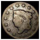 1821 Coronet Head Large Cent NICELY CIRCULATED