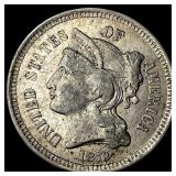 1873 Nickel Three-Cent Piece NEARLY UNCIRCULATED