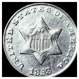 1853 Silver Three-Cent Piece CLOSELY UNCIRCULATED
