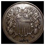 1870 Bronze Two-Cent Piece CLOSELY UNCIRCULATED