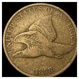 1858 Copper-Nickel Flying Eagle Cent NEARLY  UNCI