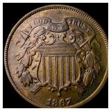 1867 Copper Two-Cent Piece UNCIRCULATED