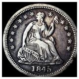1845 Seated Liberty Half Dime NEARLY UNCIRCULATED