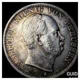1866-A Germany, Prussia Silver 1 Thaler CHOICE AU
