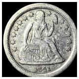 1841-O Silver Seated Liberty Dime LIGHTLY CIRCULAT