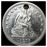 1875 Seated Liberty Quarter (holed) HIGH GRADE