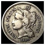 1880 Nickel Three-Cent Piece LIGHTLY CIRCULATED