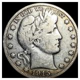 1915-D Silver Barber Half Dollar LIGHTLY CIRCULATE