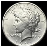1921 Silver High Relief Peace Dollar  UNCIRCULATE