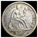 1875-S Silver Seated Liberty Dime CLOSELY UNCIRCUL