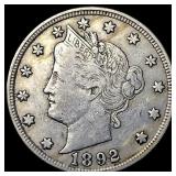 1892 Liberty Head Nickel ABOUT UNCIRCULATED