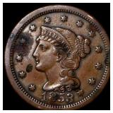 1853 Braided Hair Large Cent NEARLY UNCIRCULATED