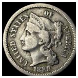 1888 Nickel Three-Cent Piece CLOSELY UNCIRCULATED
