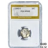 1940-S Mercury Silver Dime PGA MS68