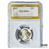 1947 Washington Silver Quarter PGA MS66