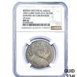 1902 Edward VII Silver Coronation Medal NGC MS62