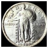 1917 Type 1 Standing Liberty Quarter CHOICE AU