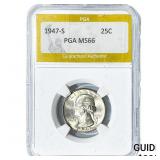1947-S Washington Silver Quarter PGA MS66