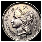 1867 Nickel Three-Cent Piece CLOSELY UNCIRCULATED