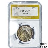 1936 Norfolk Half Dollar PGA MS67+