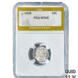 1908 Barber Dime PGA MS66