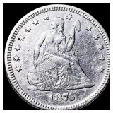 1876 Seated Liberty Quarter CHOICE BU
