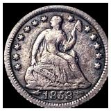 1853-O Silver Half Dime NEARLY UNCIRCULATED