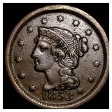 1853 Braided Hair Large Cent NEARLY UNCIRCULATED