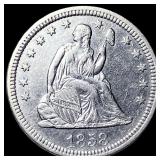 1858 Silver Seated Liberty Quarter CLOSELY UNCIRCU