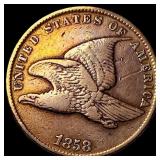 1858 Copper-Nickel Flying Eagle Cent LIGHTLY CIRCU