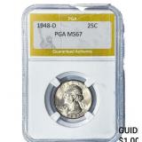 1948-D Washington Silver Quarter PGA MS67