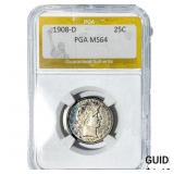 1908-D Barber Quarter PGA MS64