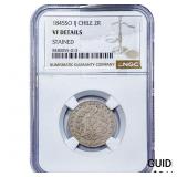 1845 Chile Silver 2 Reales NGC VF Details