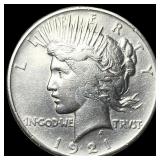 1921 Silver High Relief Peace Dollar CHOICE  AU