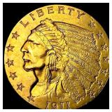 1911 Indian Head Gold $2.50 Quarter Eagle HIGH GRA
