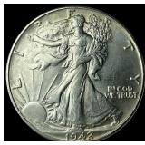 1942 Silver Half Dollar Walking Liberty  NICELY C