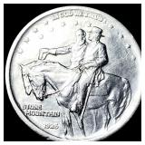 1925 Silver Stone Mountain Half Dollar CLOSELY UNC