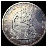 1860-O Silver Half Dollar NEARLY UNCIRCULATED
