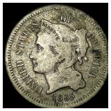 1865 Nickel Three-Cent Piece LIGHTLY CIRCULATED