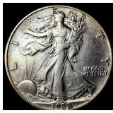 1938-D Silver Walking Liberty Half Dollar NEARLY U