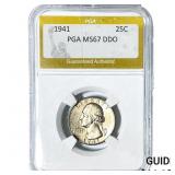 1941 Washington Silver Quarter PGA MS67 DDO