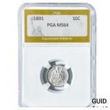 1891 Seated Liberty Dime PGA MS64