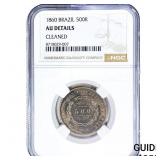 1860 Brazil Silver 500 Reis NGC AU Details