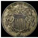 1869 Shield Nickel CLOSELY UNCIRCULATED