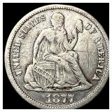 1877-CC Silver Seated Liberty Dime LIGHTLY CIRCULA