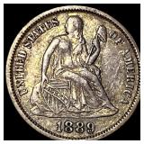 1889 Seated Liberty Dime NEARLY UNCIRCULATED