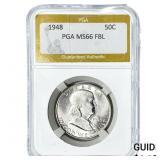 1948 Franklin Half Dollar PGA MS66 FBL