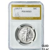 1917-S Walking Liberty Half Dollar PGA MS63